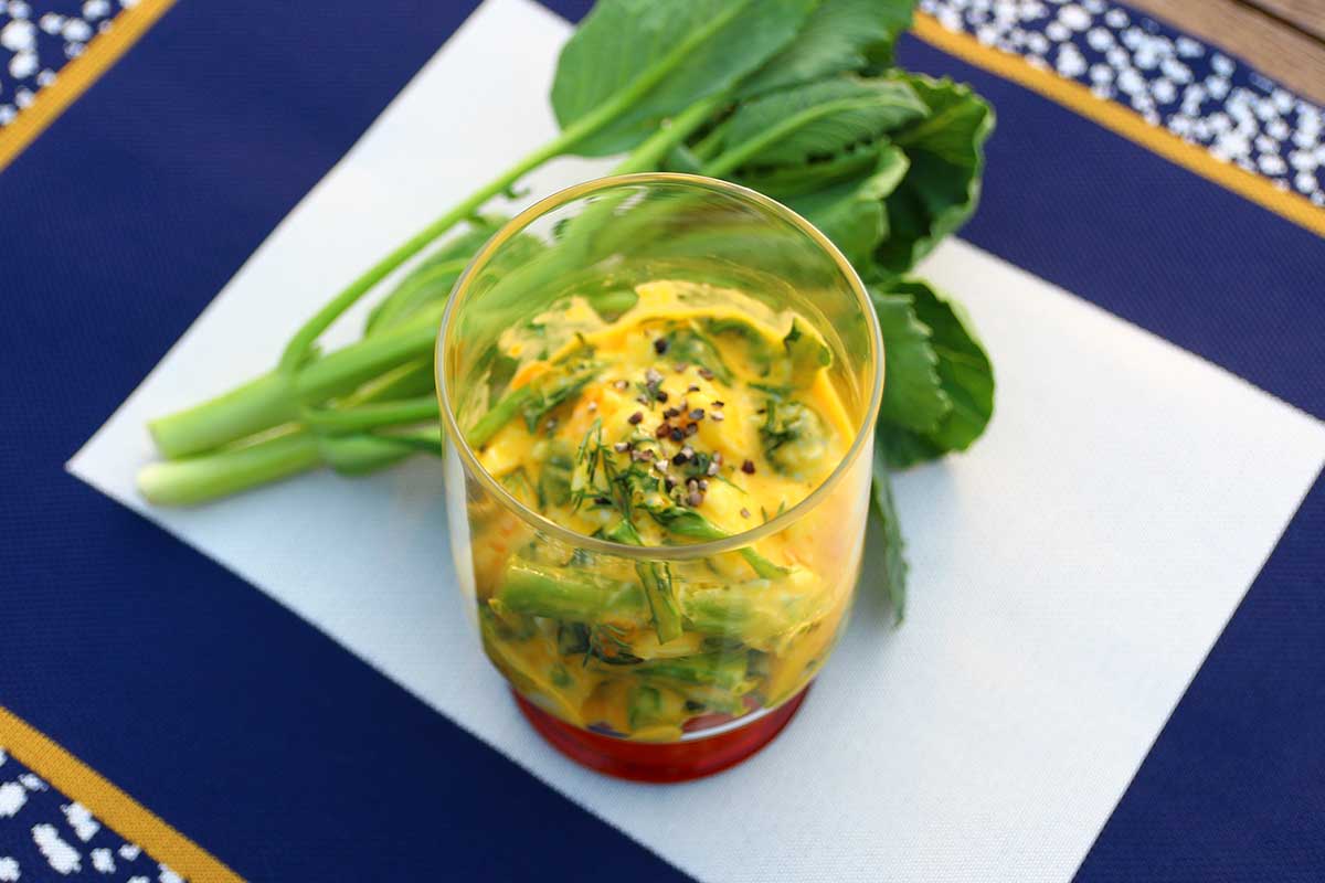 ケール花芽のたまごサラダ